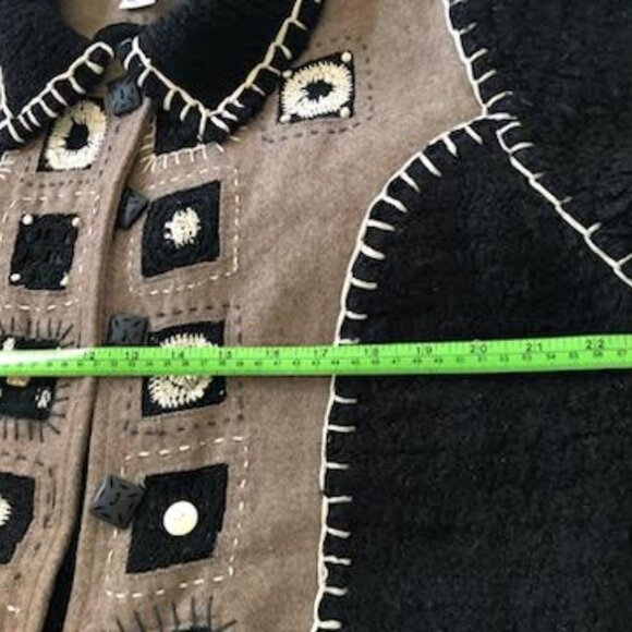 Vintage designer - Sandy Starkman bohemian, artisan embroidered Jacket | sweater - Picture 2 of 5